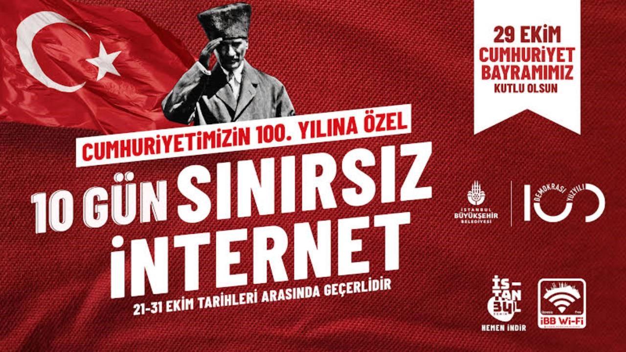 İBB’den , Cumhuriyet’in 100.yılına özel herkese ücretsiz internet!