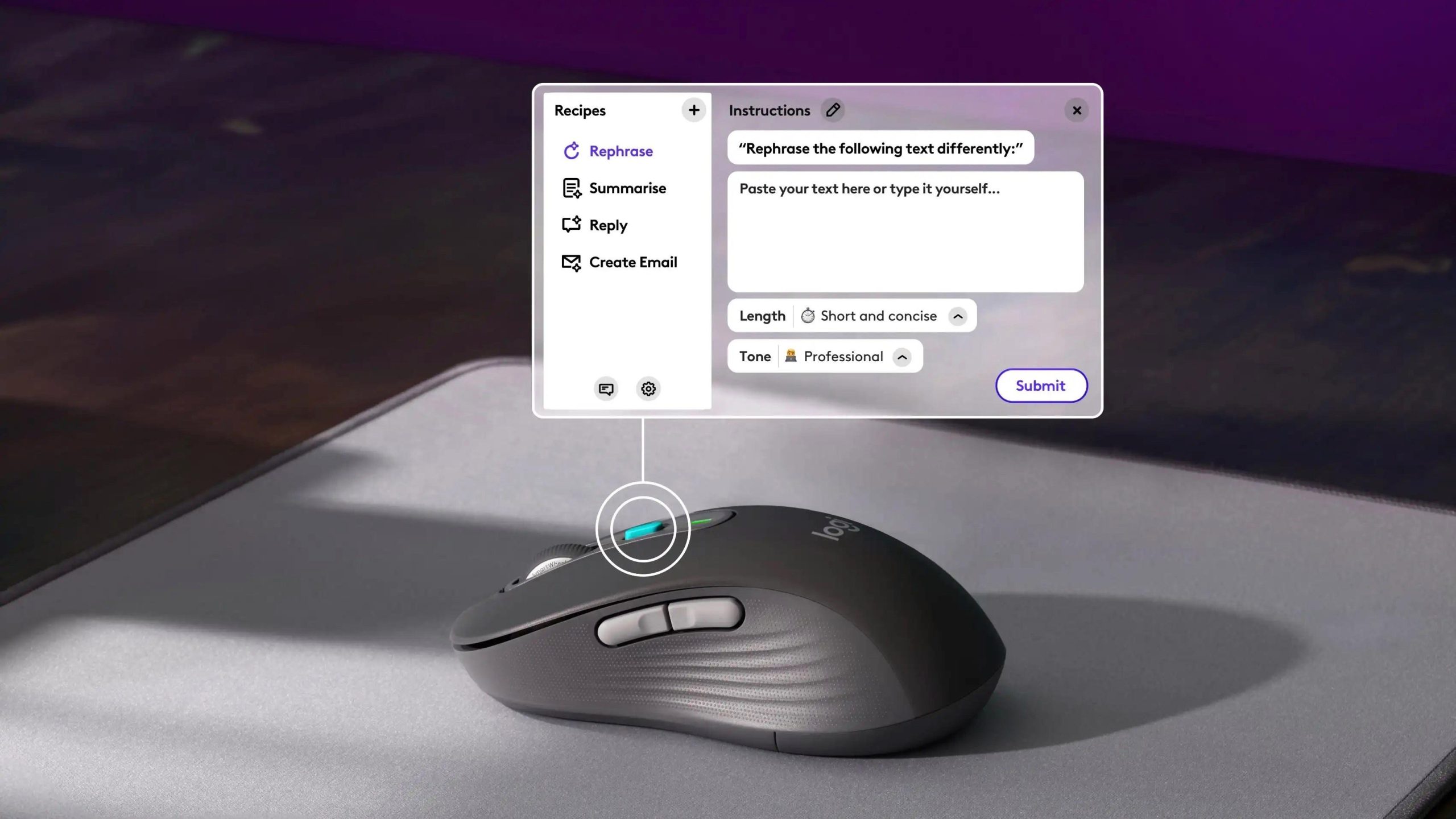 Logitech, yapay zeka butonlu yeni faresini ve AI yazılımını tanıttı